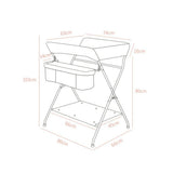 Table à langer pliable avec rangement Mybooni — Station à couches nouveau-né