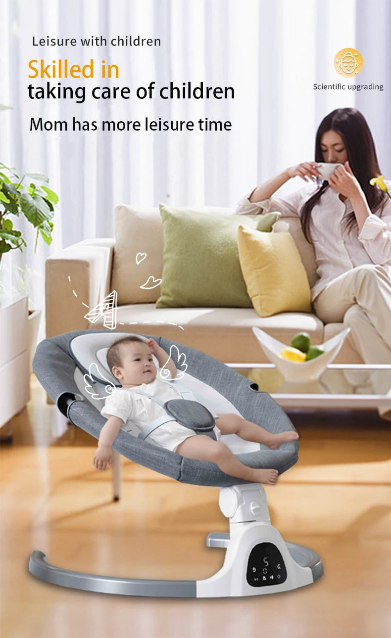 Berceau électrique bébé Bluetooth musique télécommande moustiquaire multifonctionnel