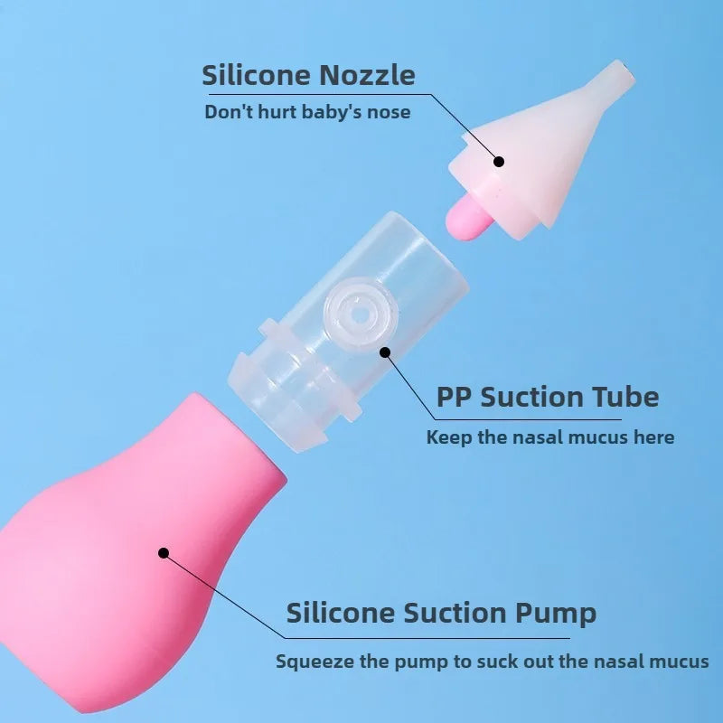 Aspirateur nasal silicone bébé - pompe aspiration nettoyeur nez enfant outil nettoyage nasal