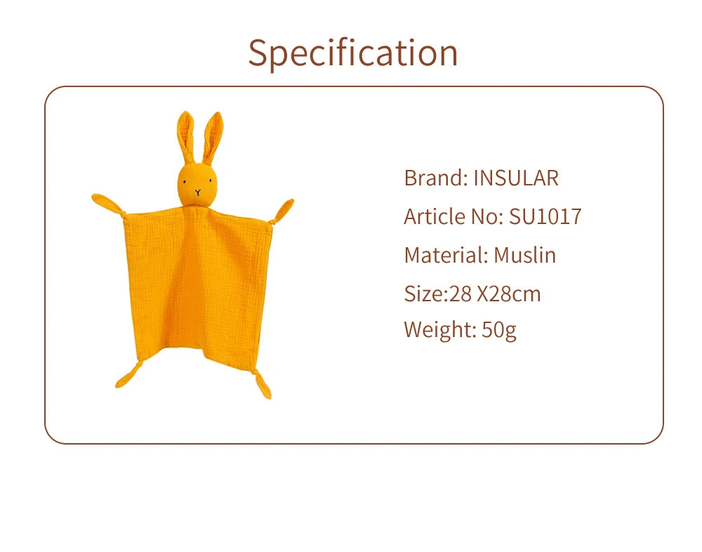 Serviette confort bébé mousseline coton - doudou bandana nouveau-né jouet éveil apaisement sommeil