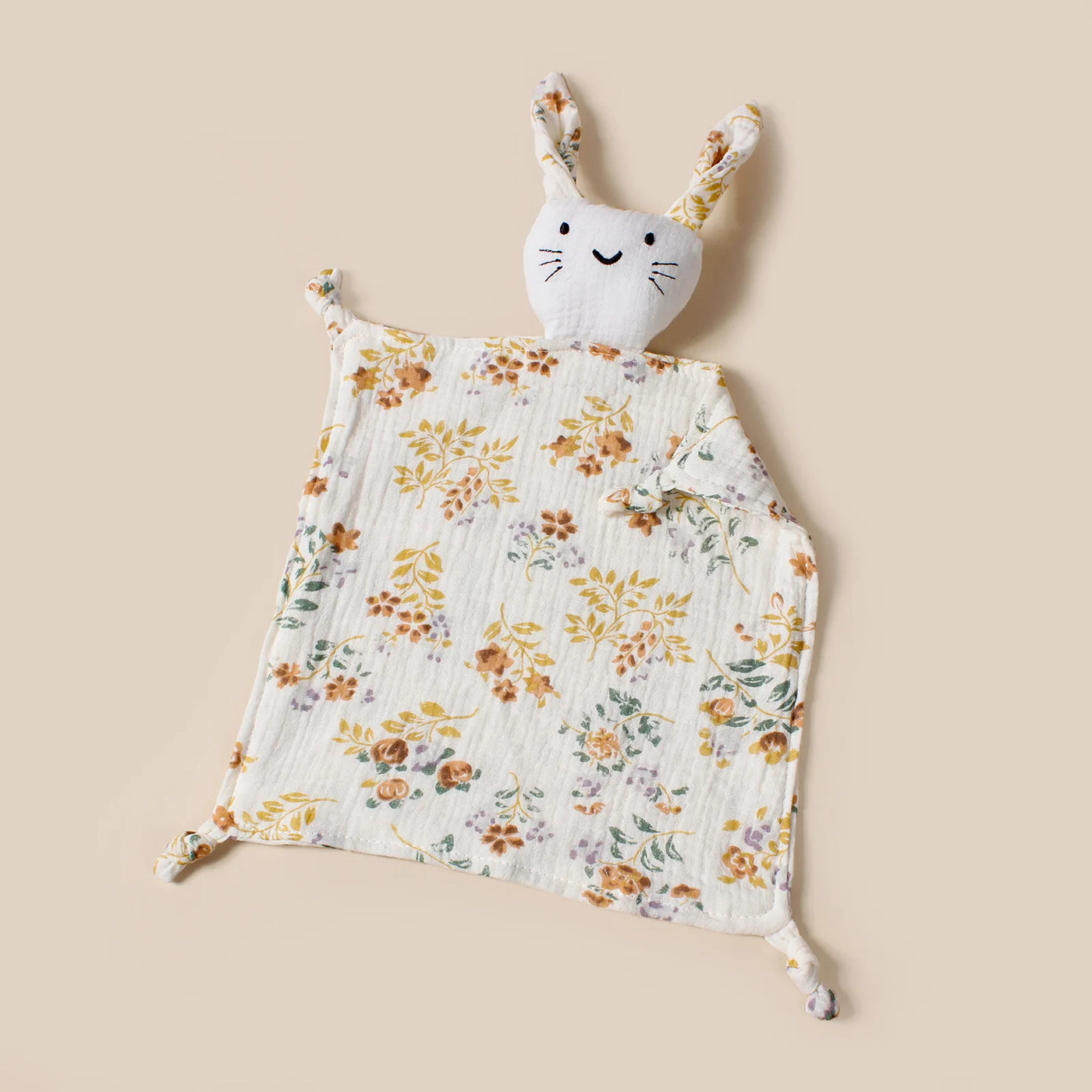 Doudou chat mignon bébé Mybooni — Mousseline coton bavoir apaisement sommeil