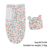 Ensemble couverture et bonnet pour nouveau-né en coton 0-6 mois
