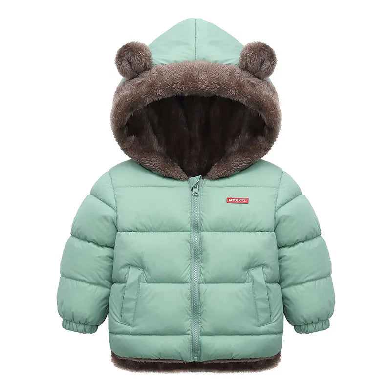 Manteau à capuche polaire Mybooni — Doublé cachemire enfant hiver