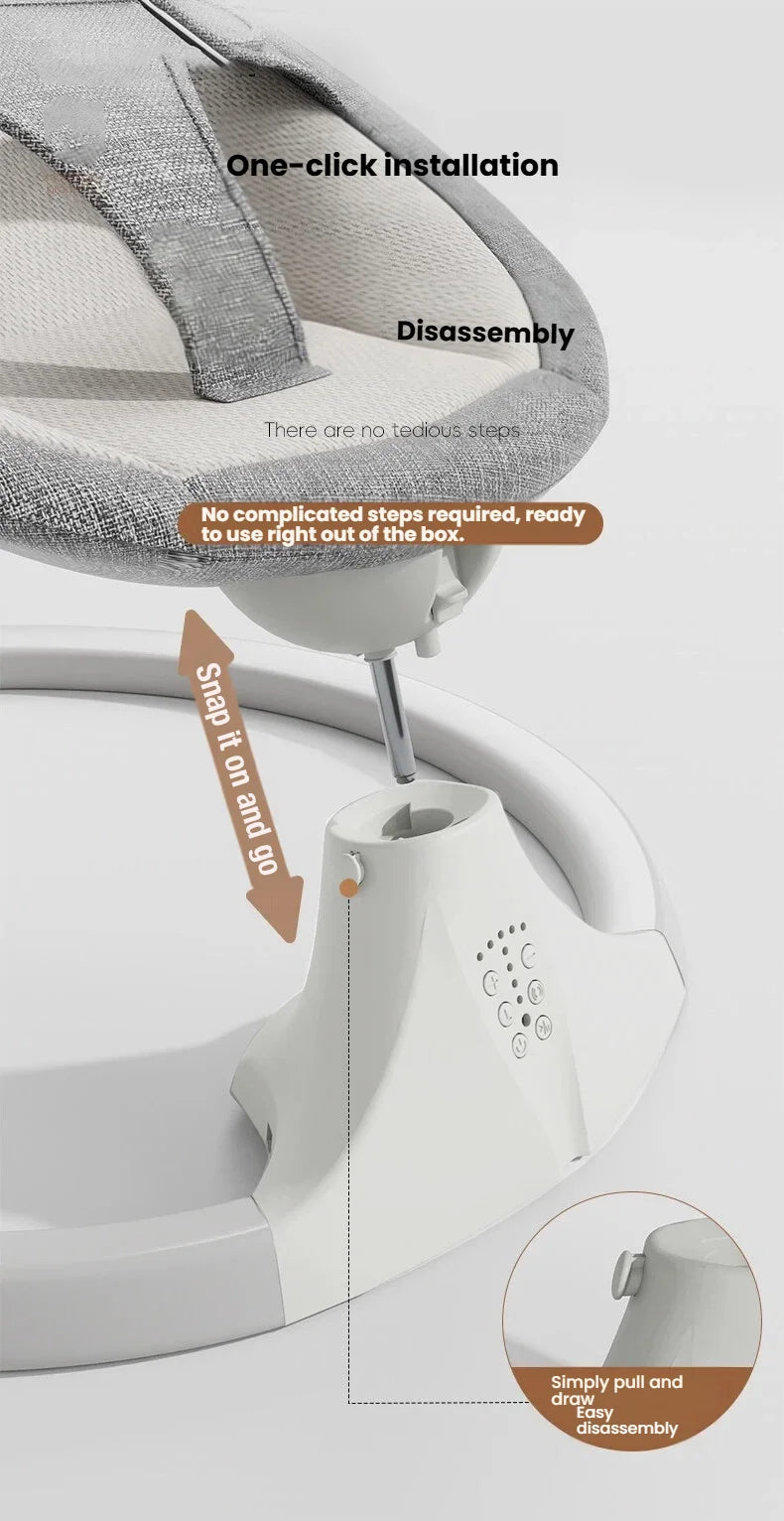 Balancelle bébé électrique automatique - chaise oscillante 5 points avec télécommande