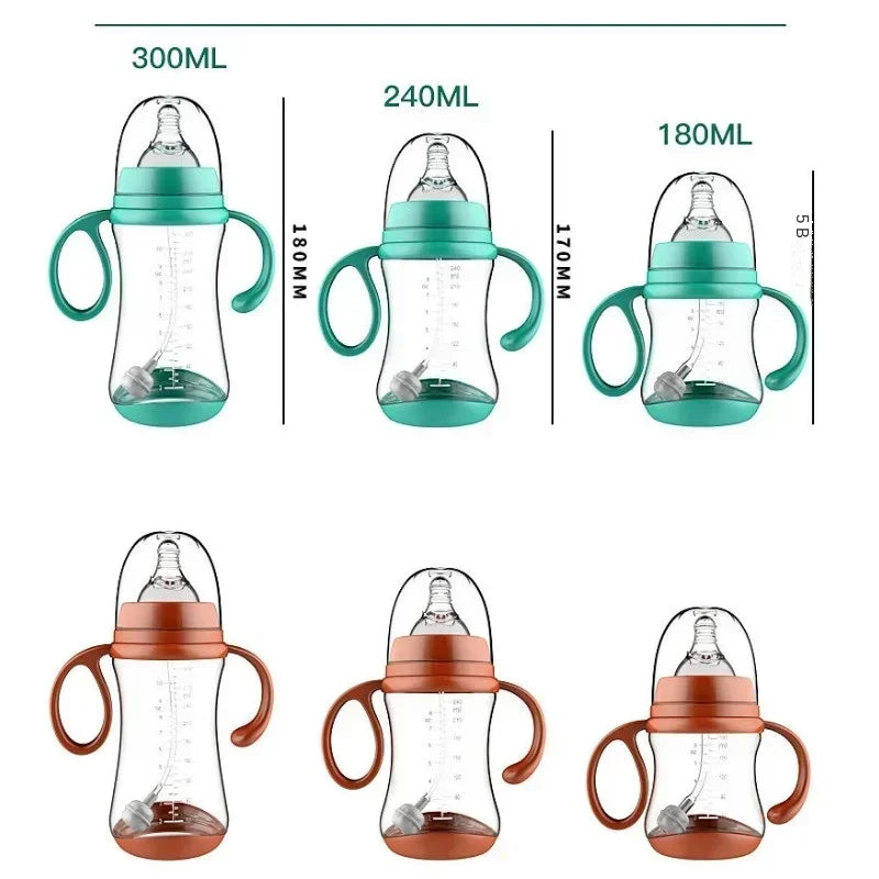 Biberon bébé silicone anti-chute Bouni — Paille et poignée isotherme