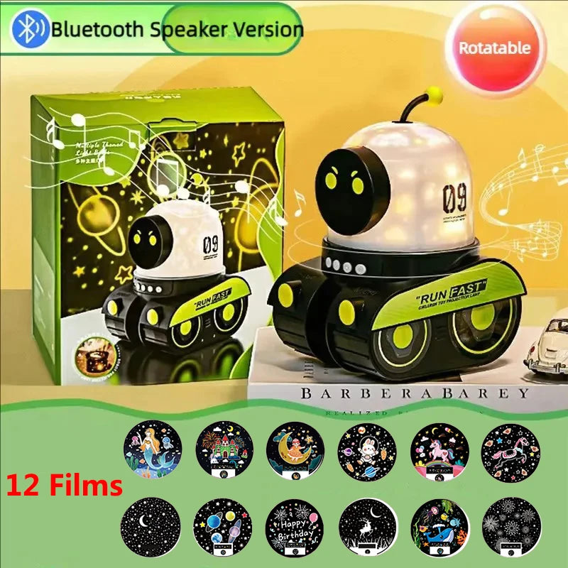 Projecteur étoiles robot Mybooni — Veilleuse LED Bluetooth rechargeable chambre