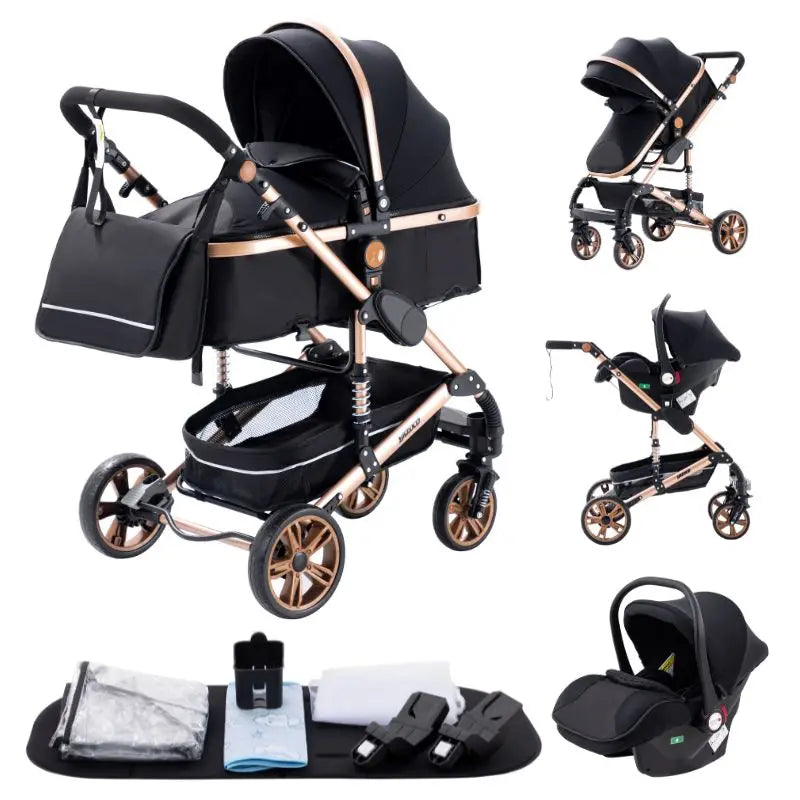 Poussette 3-en-1 multifonction Mybooni — Nacelle pliable légère