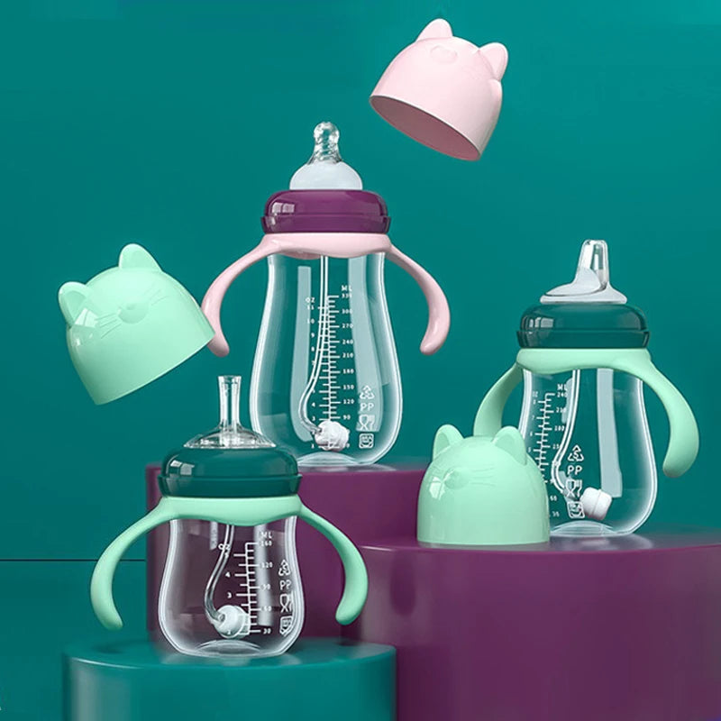Biberon anti-colique col large Bouni — Bille de gravité tétine silicone
