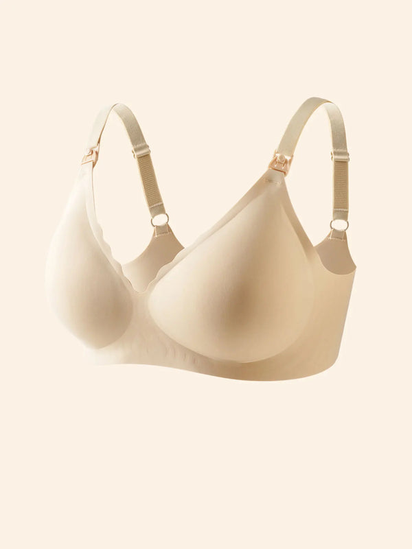 Soutien-gorge allaitement Beige nude en situation d'utilisation