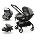 Poussette 3-en-1 portable Bouni — Nacelle nouveau-né siège auto certifié EU