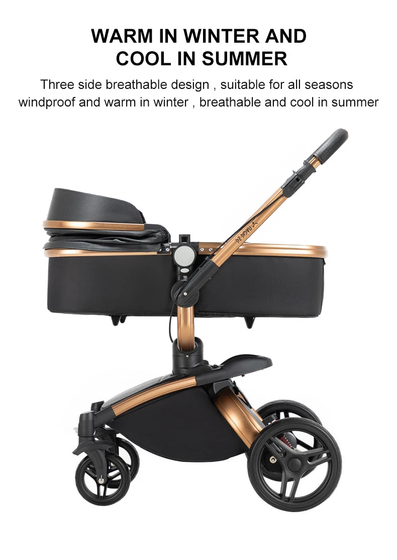 Poussette de luxe 3-en-1 Bouni — Avec siège auto pour nouveau-né