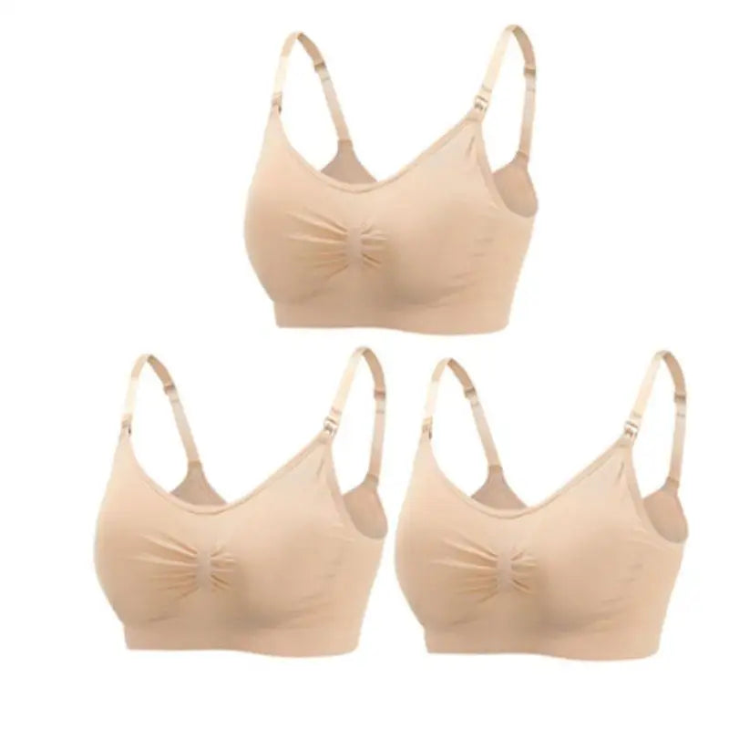 Lot 3 soutiens-gorge d'allaitement coton respirant grande taille push-up