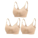Lot 3 soutiens-gorge d'allaitement coton respirant grande taille push-up