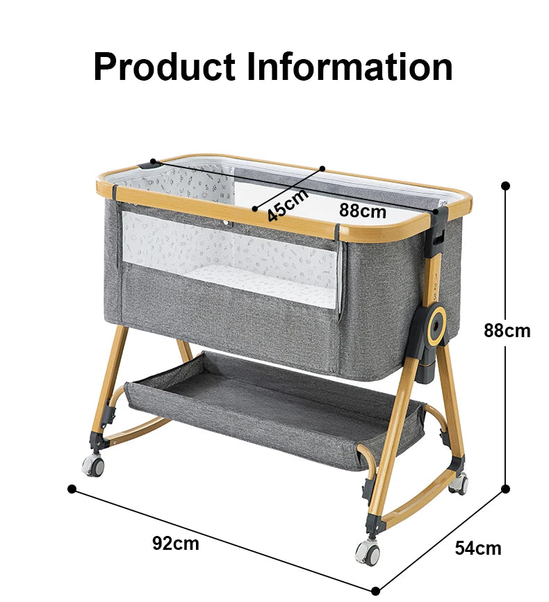 Lit bébé multifonction pliable Mybooni — Berceau balançoire cododo portable