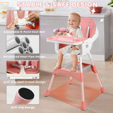 Chaise haute bébé convertible portable double plateau et barre jouets