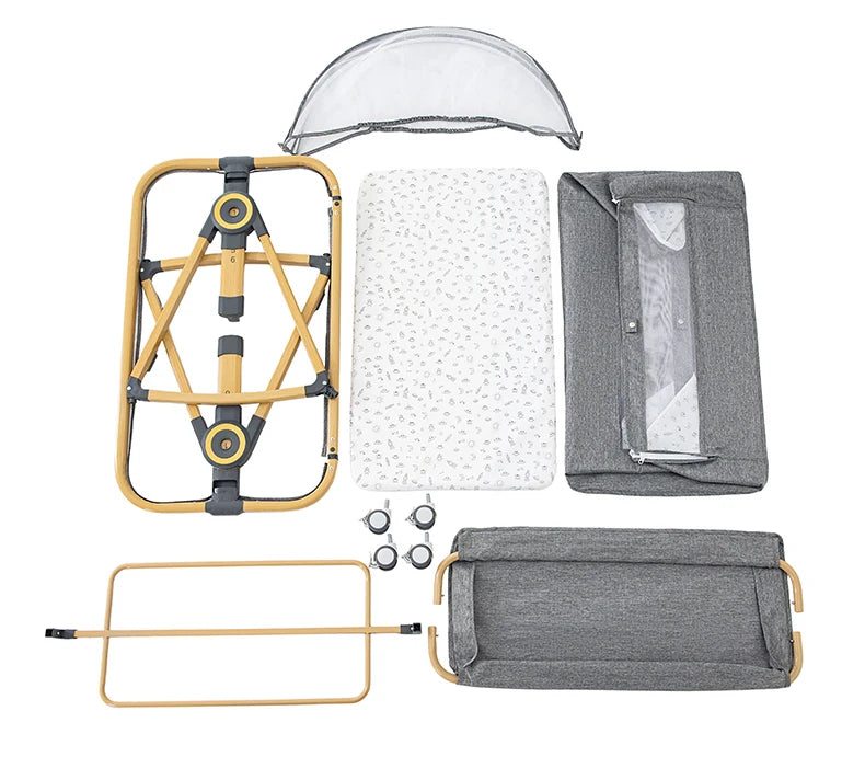 Lit bébé multifonction pliable Mybooni — Berceau balançoire cododo portable