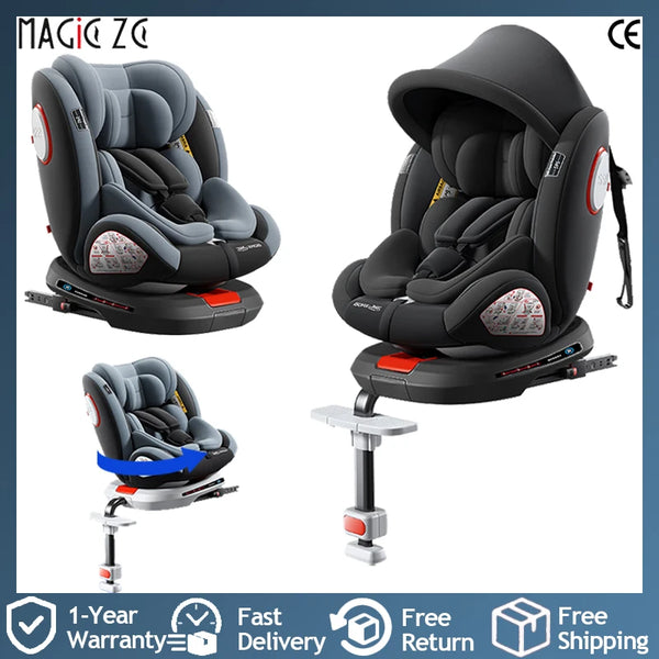 Siège auto 360° ISOFIX réglable 0-12 ans avec repose-pieds - pivotant