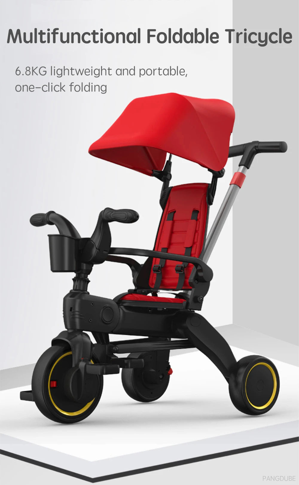 Poussette PANGDUBE pliable 6,8 kg légère tricycle bébé 1-6 ans