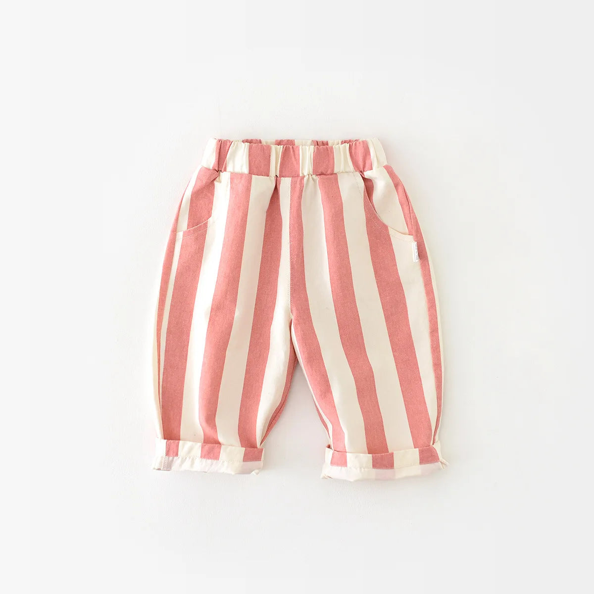 Pantalon rayé taille haute enfant MILANCEL - style coréen décontracté