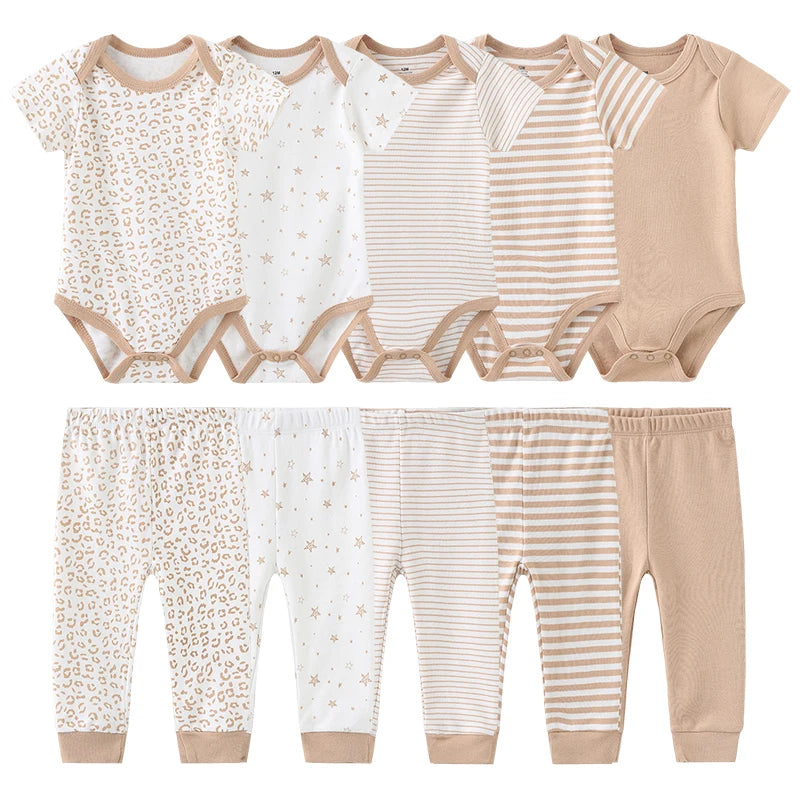 Coffret vêtements bébé 10 pièces Mybooni — Body et pantalon toutes saisons