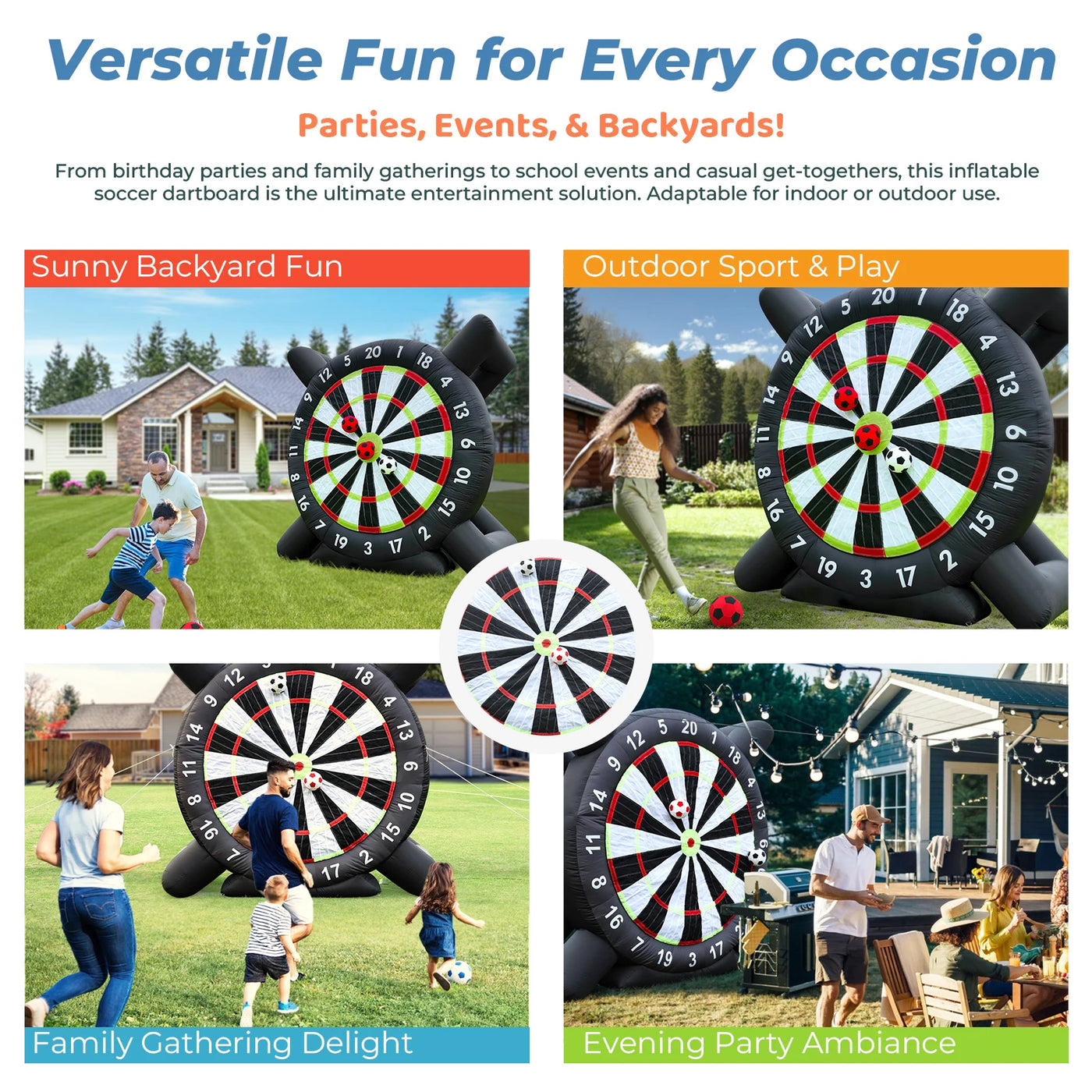 3m/10ft Tall Giant Inflatable Soccer Ball Darts — vue complémentaire 1