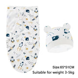 Ensemble couverture et bonnet pour nouveau-né en coton 0-6 mois