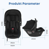 Siège auto bébé BabyVoyage I-Size jusqu'à 12kg - auvent solaire et ISOFIX