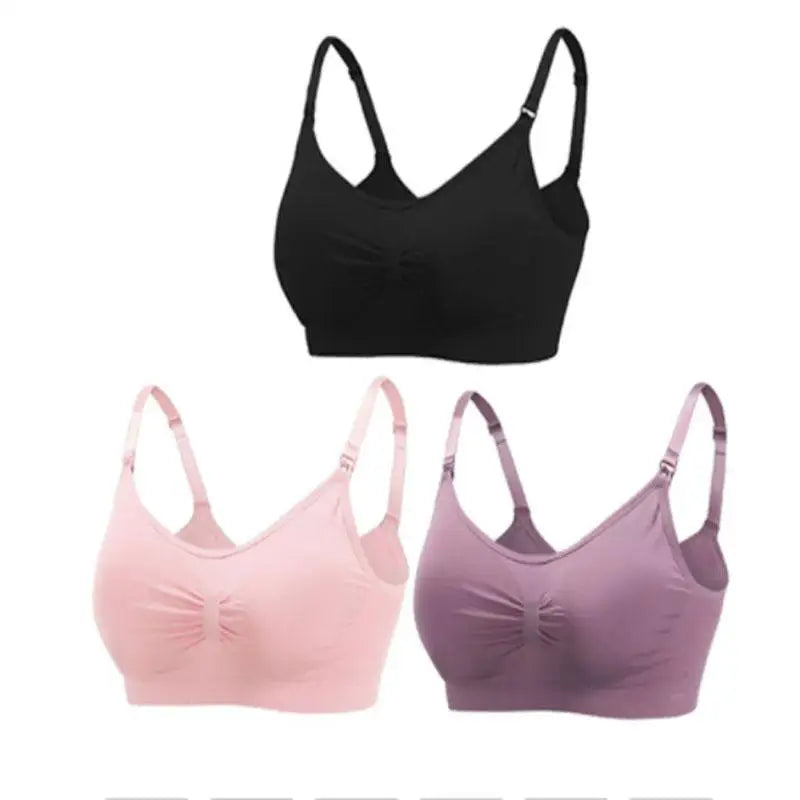 Lot 3 soutiens-gorge d'allaitement coton respirant grande taille push-up