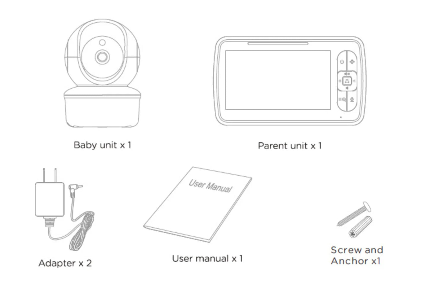 Babyphone vidéo Babystar 5 pouces PTZ télécommande - audio bidirectionnel VOX berceuses bébé