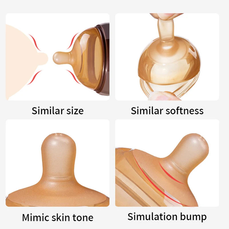 Biberon silicone nano avec poignée anti-étouffement pour sevrage bébé