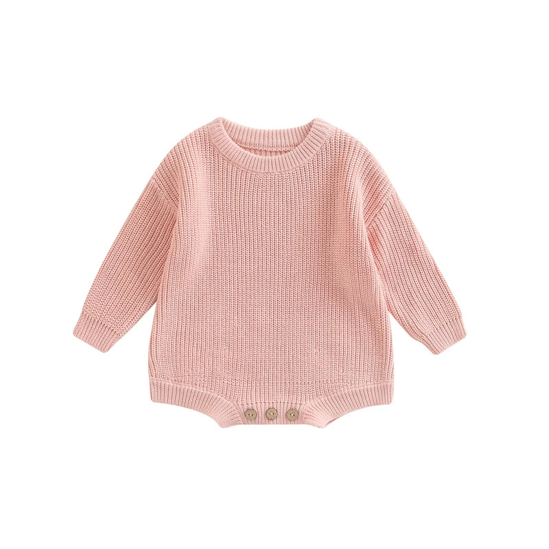 Combinaison tricot nouveau-né printemps-automne - grenouillère pull casual garçon fille 0-2 ans