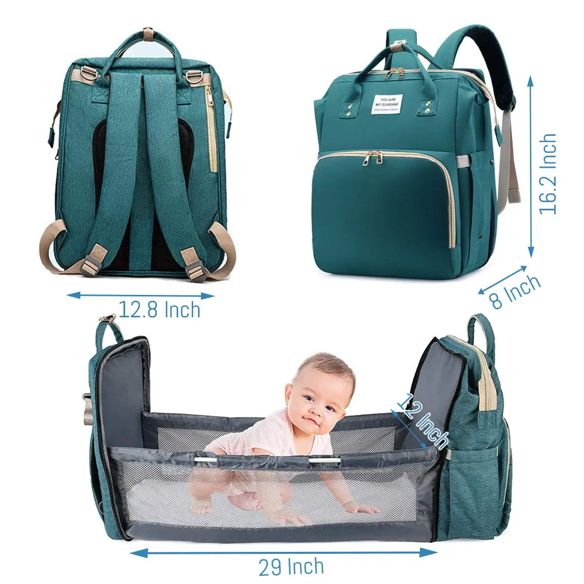 Sac à langer 3-en-1 adapté aux longues sorties bébé