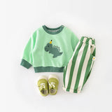 Pantalon rayé taille haute enfant MILANCEL - style coréen décontracté