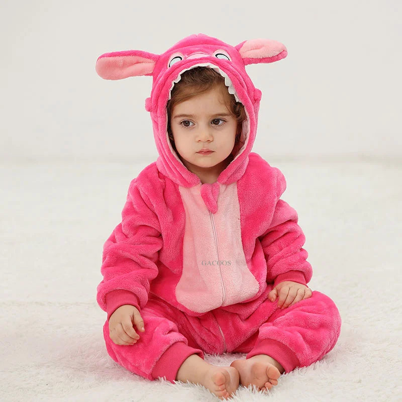 Pyjama combinaison polaire Mybooni — Motif licorne, lapin et dinosaure