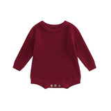 Combinaison tricot nouveau-né printemps-automne - grenouillère pull casual garçon fille 0-2 ans