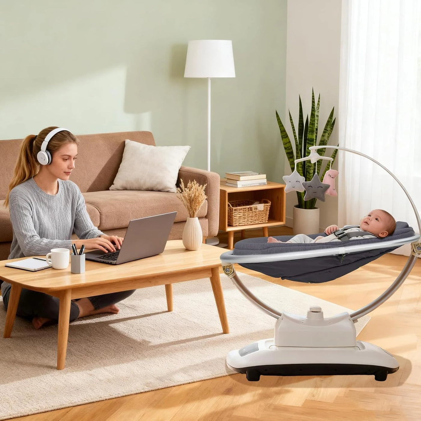 Balancelle électrique bébé Mybooni — Télécommande intelligente technologie 5D musique