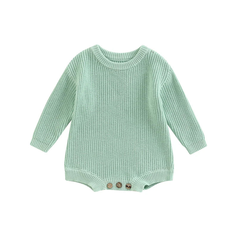 Combinaison tricot nouveau-né printemps-automne - grenouillère pull casual garçon fille 0-2 ans