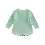 Combinaison tricot nouveau-né printemps-automne - grenouillère pull casual garçon fille 0-2 ans