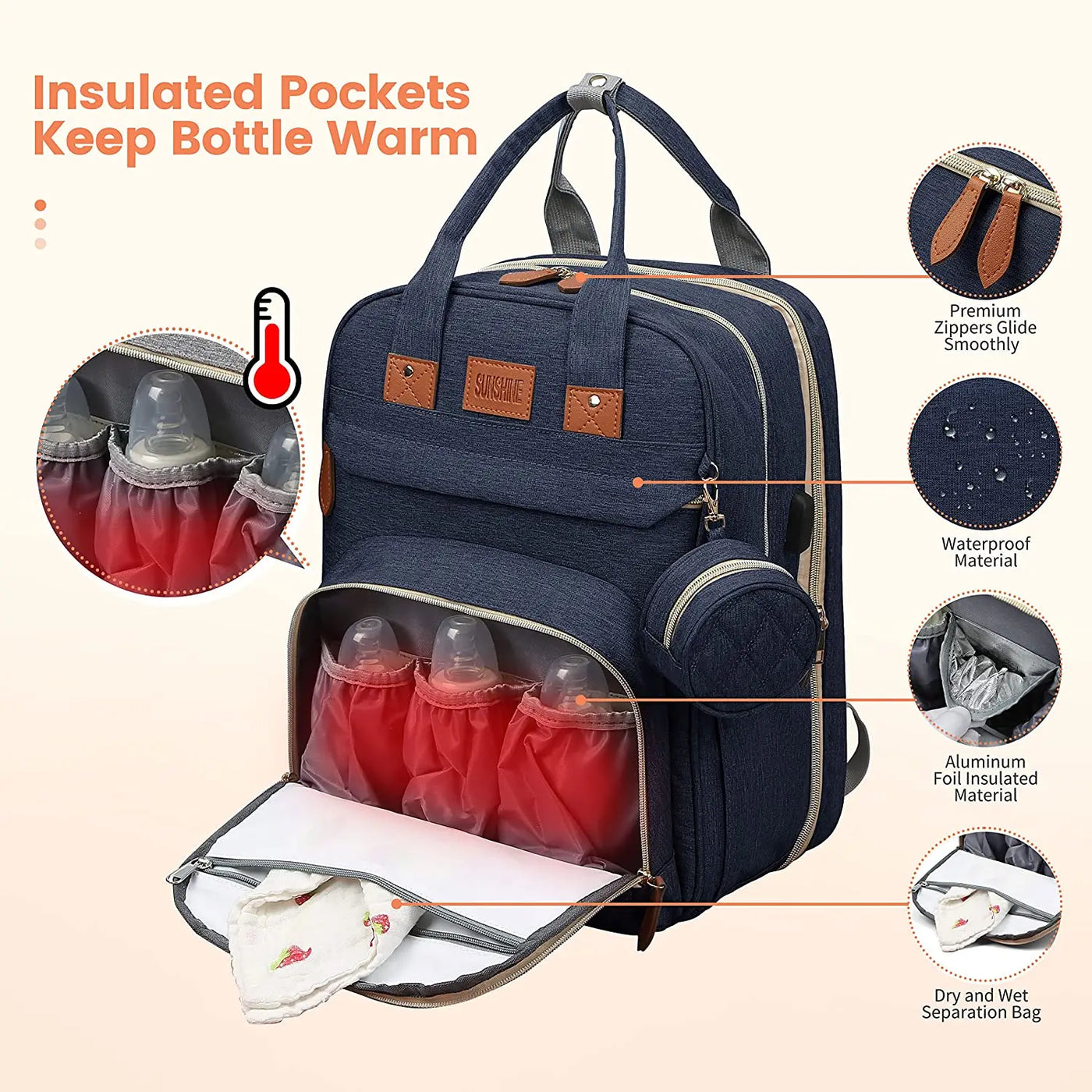 Sac à langer portable pour change bébé en déplacement