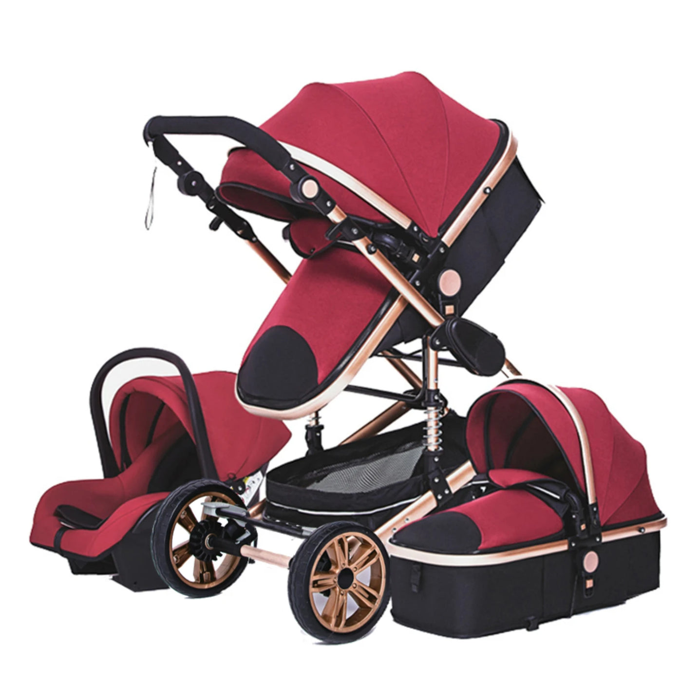 Poussette 3-en-1 pliante multifonctionnelle avec siège de sécurité livraison EU