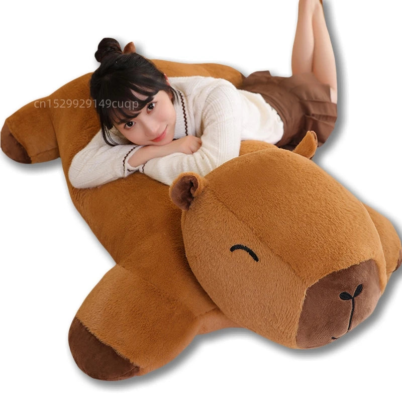 Giant Kawaii Capybara Plush Doll Floor Mat High Capybara dianzi aw en situation d'utilisation