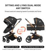 Poussette de luxe 3-en-1 Bouni — Avec siège auto pour nouveau-né