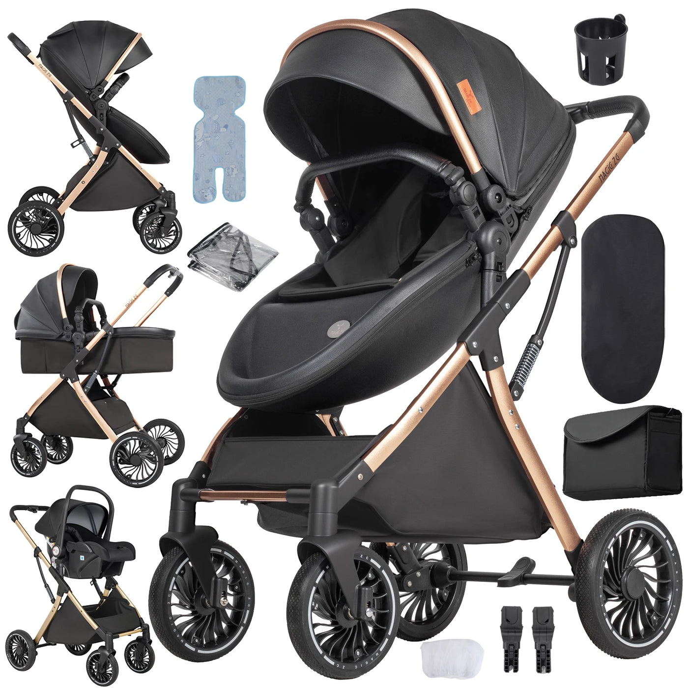 Système voyage 3-en-1 Mybooni — Siège auto harnais sécurité nouveau-né