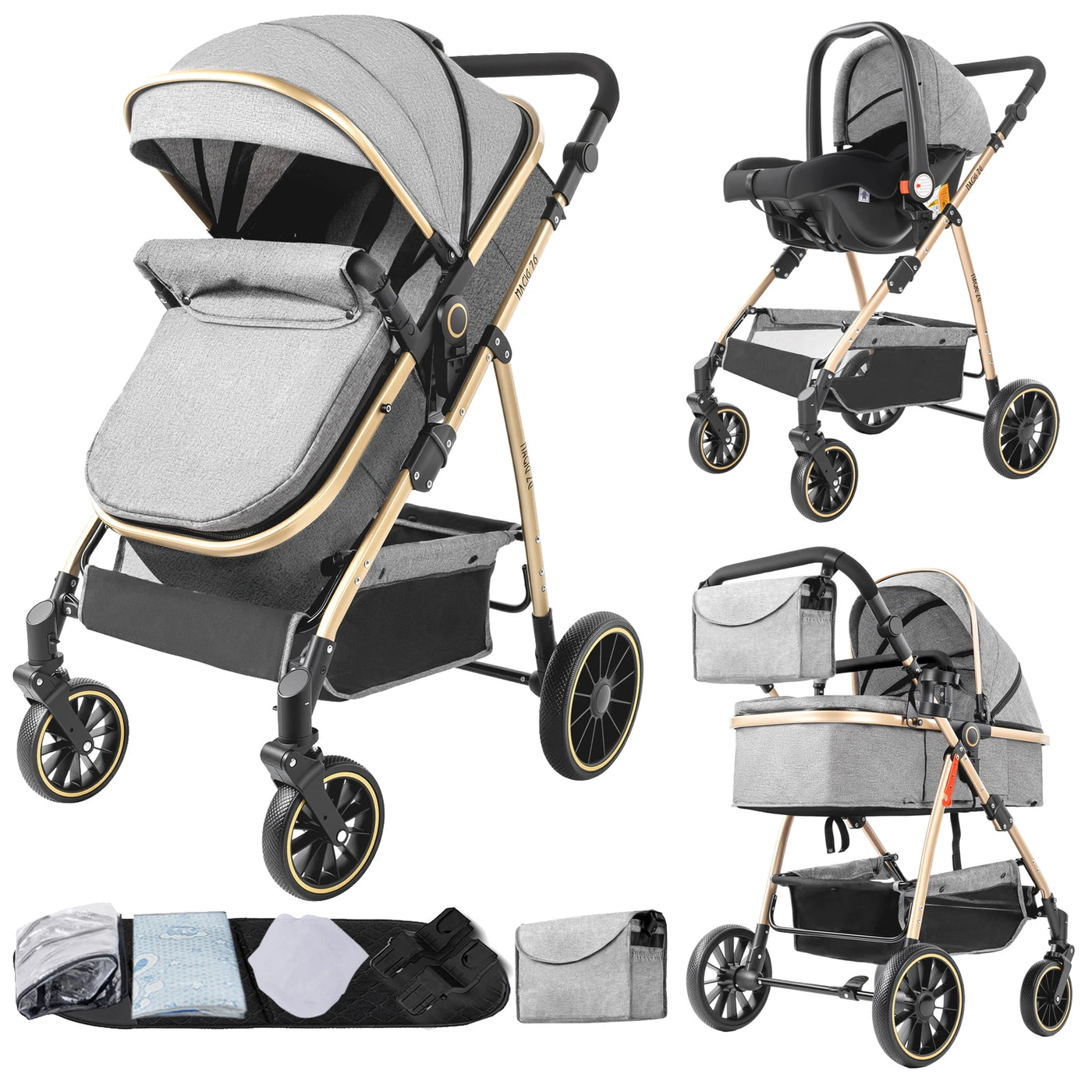 Système voyage 3-en-1 Bouni — Siège auto harnais sécurité nouveau-né