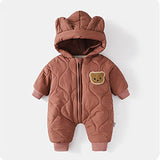 Combinaison hiver bébé fourrure intérieure - grenouillère ourson chaud 0-12 mois