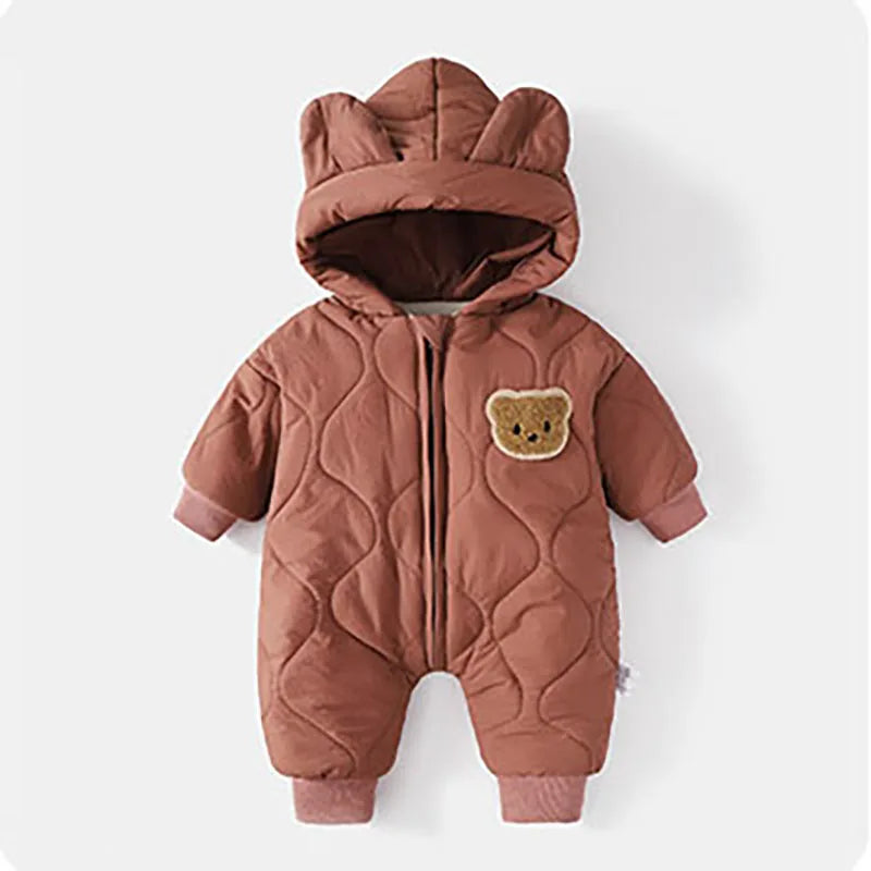 Grenouillère bébé hiver fourrure Mybooni — Motif ours dessin animé