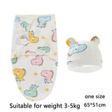 Ensemble couverture et bonnet pour nouveau-né en coton 0-6 mois
