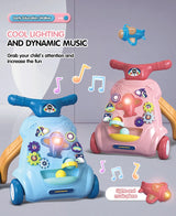 Trotteur bébé musical avec lumières pour 0-12 mois