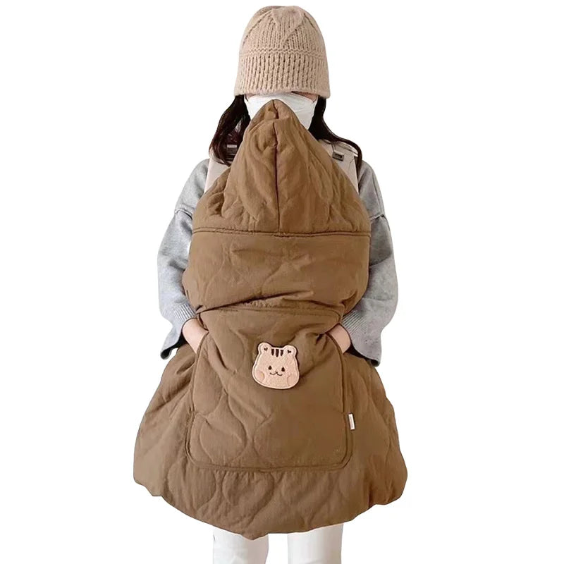 Cape à capuche bébé pour poussette et porte-bébé
