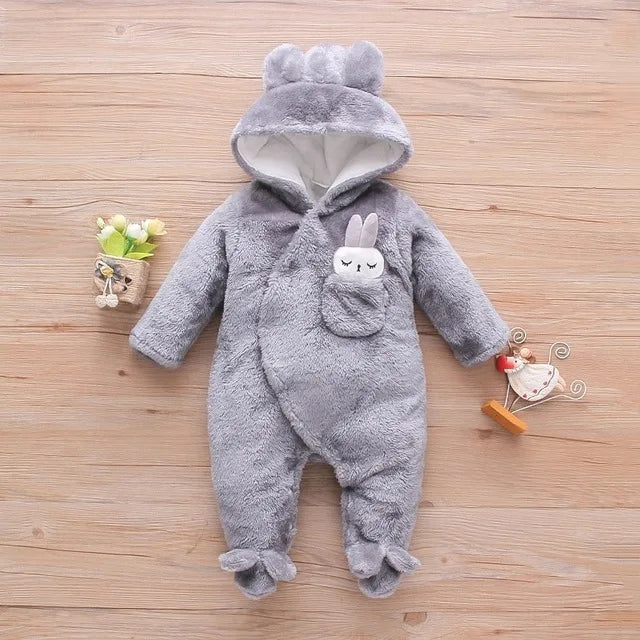 Combinaison bébé hiver peluche Mybooni — Motif chien-lapin 0-2 ans